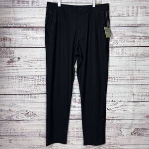 Skyr Pants Mens Lg 34x32 Black Tricot Dynasty Slim Fit Straight Performance NWT